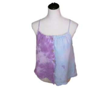 ARIZONA Jean Co. Light Blue/Lilac Cropped Tank Top Size Medium